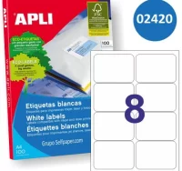 Etiquetas apli 2420, 8 por hoja 99.1 x 67.7 mm