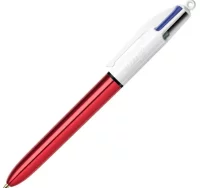 Bolígrafo bic 4 colores shine rojo metalizado 9647