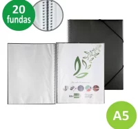 Carpeta 20 fundas din a5, cuartilla, medio folio, 