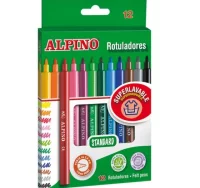 Rotuladores alpino 12 colores surtidos lavables