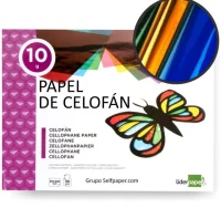 Block 10 hojas de papel celofán colores transparen