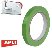 Cinta adhesiva cerrar bolsas apli 28002 12mm verde