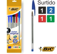 Boligrafo bic cristal blister paquete 5 surtidos