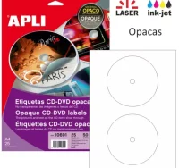 Etiquetas para cd dvd mega apli opacas pte. 50 eti