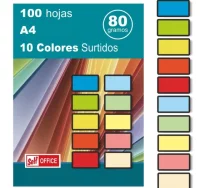 Papel de colores para imprimir 100 hojas 10 colore