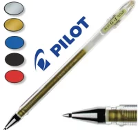 Boligrafo pilot g1 tinta gel metalizada, oro o pla