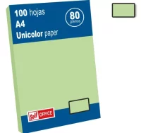 Papel color verde claro din a4 100 hojas