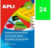 Etiquetas apli 2873 verde fluorescente 64x33,9 pac