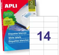 Etiquetas apli 1277 - 105x42.4mm, caja 100 hojas a