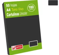 Cartulinas din a4 folio negro, pack 50 hojas