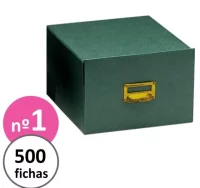 Fichero cajón verde forrado numero 1 para 500 fich