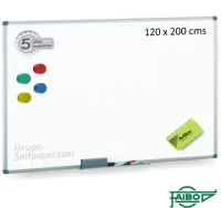 Pizarra blanca metálica para imanes 120x200, magné