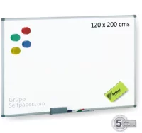 Pizarra blanca metálica para imanes 120x200, magné