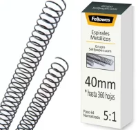 Espirales metalico 40 mm - hasta 360 hojas paso 64