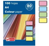 Papel de colores a4 100 hojas 4 colores pastel sur