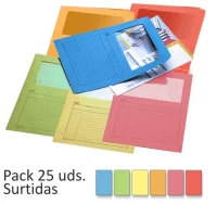 Pack de 25 subcarpetas dosier con ventana qconnect