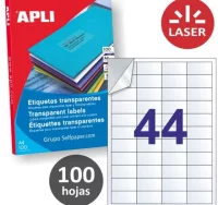 Etiquetas transparentes apli 12962, 48,5 x 25,4, l