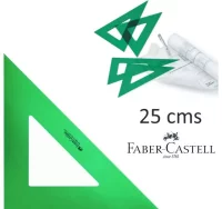 Escuadra faber-castell verde sin biselar, sin grad