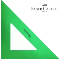 Escuadra faber-castell verde sin biselar, sin grad