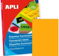 Etiquetas apli 11748 naranja fluorescente din a4, 