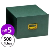 Fichero numero 5 - 500 fichas carton forrado verde