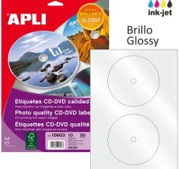 Etiqueta cd dvd fotográfica brillante inkjet apli 