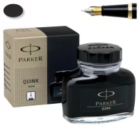 Frasco de tinta parker quink negro para pluma esti