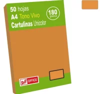 Cartulinas din a4 folio marrón pte 50 hjs