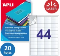 Etiquetas adhesivas transparentes frio, 44x para l