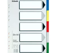 Separadores din a4 multitaladro esselte 5 pestańas