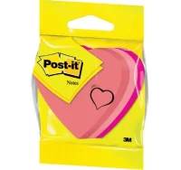 Notas adhesivas post-it forma de corazón, rosa, cu