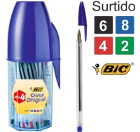 Bolígrafos bic cristal mega tubo 16+4 gratis surti