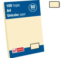 Papel color crema marfil din a4 100 hojas