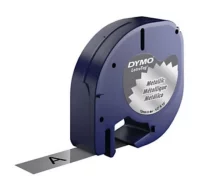 Cinta dymo letratag metalizada plata 12mmx4mts