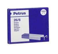 Grapas petrus 26/6 galvanizada - plata c/1000