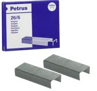 Grapas petrus 26/6 galvanizada - plata c/1000