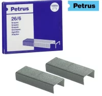 Grapas petrus 26/6 galvanizada - plata c/1000