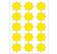 Etiquetas estrellas para ofertas y precios amarill