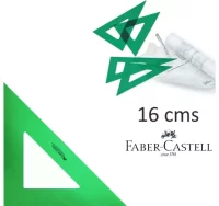 Escuadra faber-castell 16 cms, verde, técnica, sin