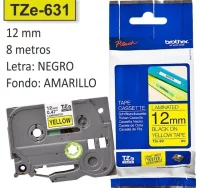 Cinta rotuladora brother tze-631 negro sobre amari