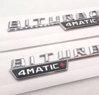 SET LETRAS MERCEDES BITURBO 4MATIC PLATA REF1469.3