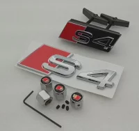 Set emblemas S4 parrilla y trasero plata + regalo