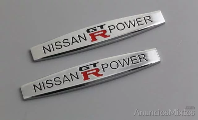 EMBLEMAS LOGO CROMADO NISSAN GTR POWER