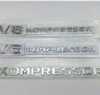 Emblema lateral V6 KOMPRESSOR MERCEDES plata 1423