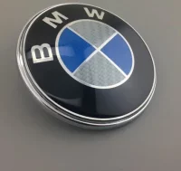 LOGO BMW MALETERO 74 MM AZUL PLATA