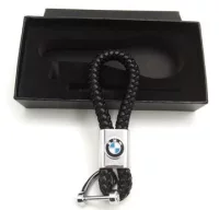 LLAVERO CUERO NEGRO TRENZADO BMW