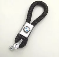 LLAVERO CUERO NEGRO TRENZADO BMW