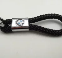 LLAVERO CUERO NEGRO TRENZADO BMW