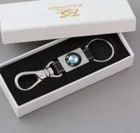 NUEVO LLAVERO METAL CROMADO Y CUERO BMW