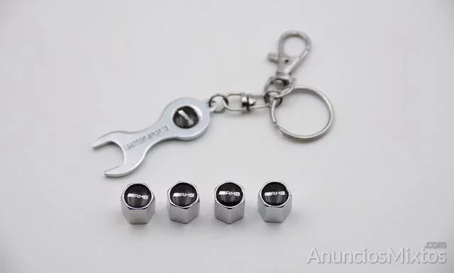 TAPONES MERCEDES ANTIRROBO + LLAVERO AMG VÁ
